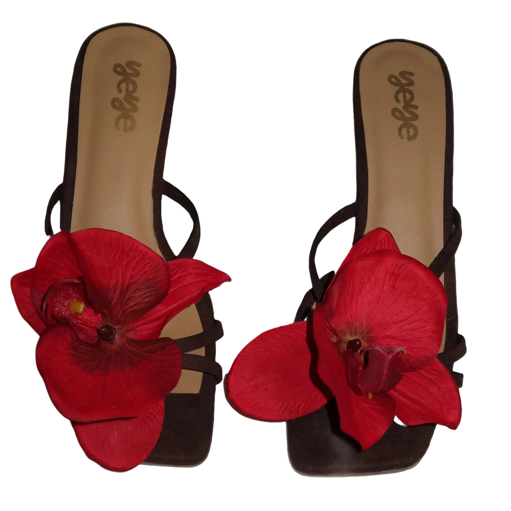 Red Orchid kitten heels