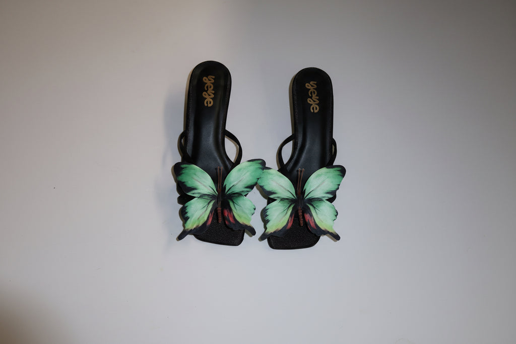 Foxy Green Kitten Heels
