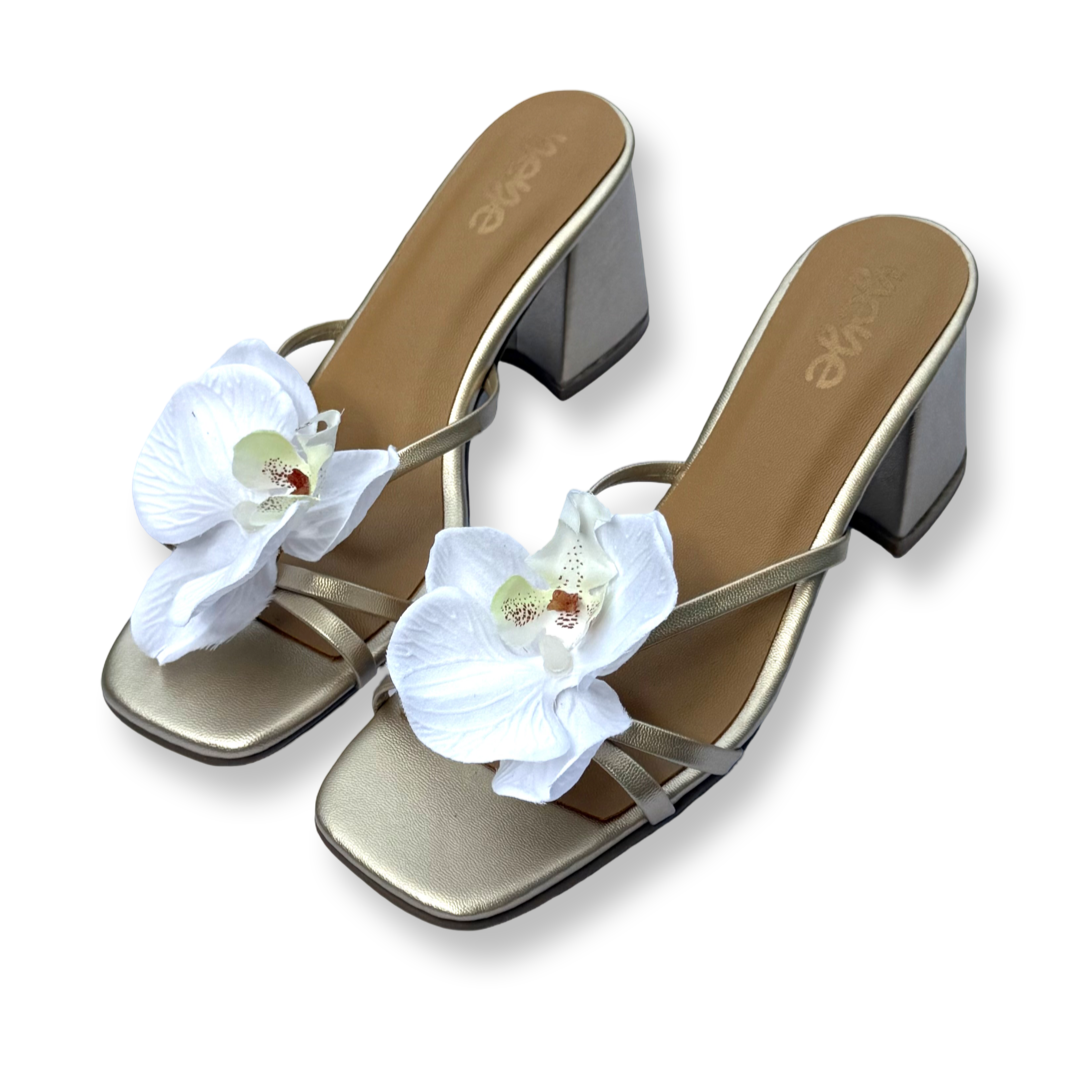 White Orchids Heels