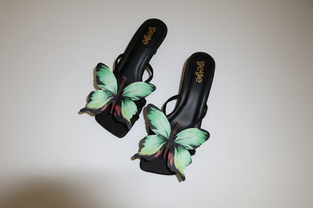 Foxy Green Kitten Heels