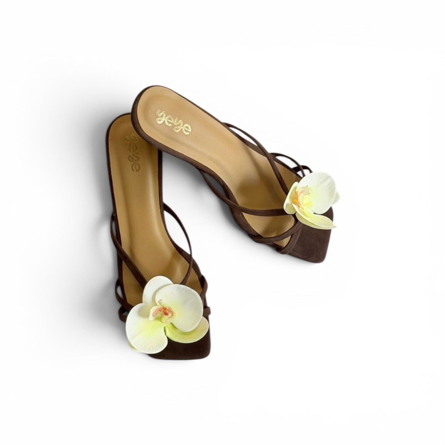 White Orchids Kitten Heel