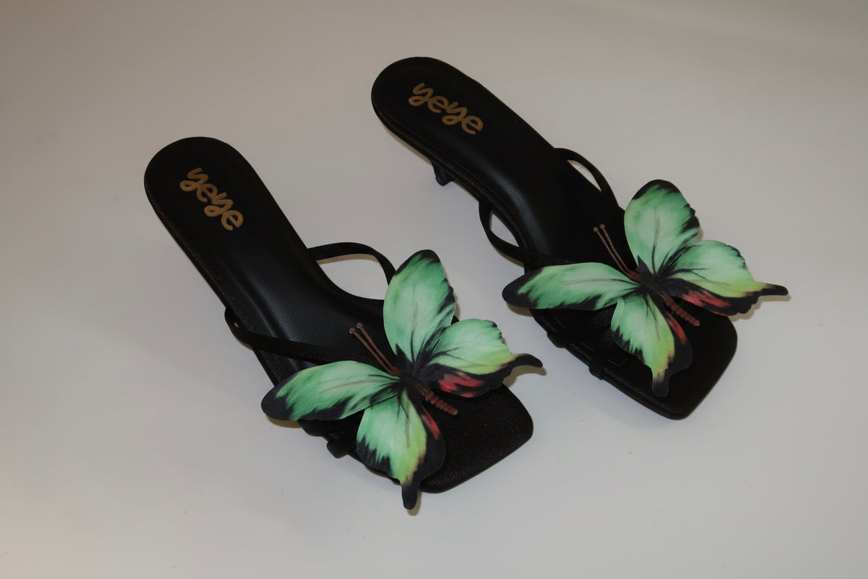 Foxy Green Kitten Heels