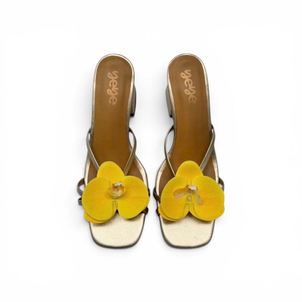 Yellow Orchid Heels