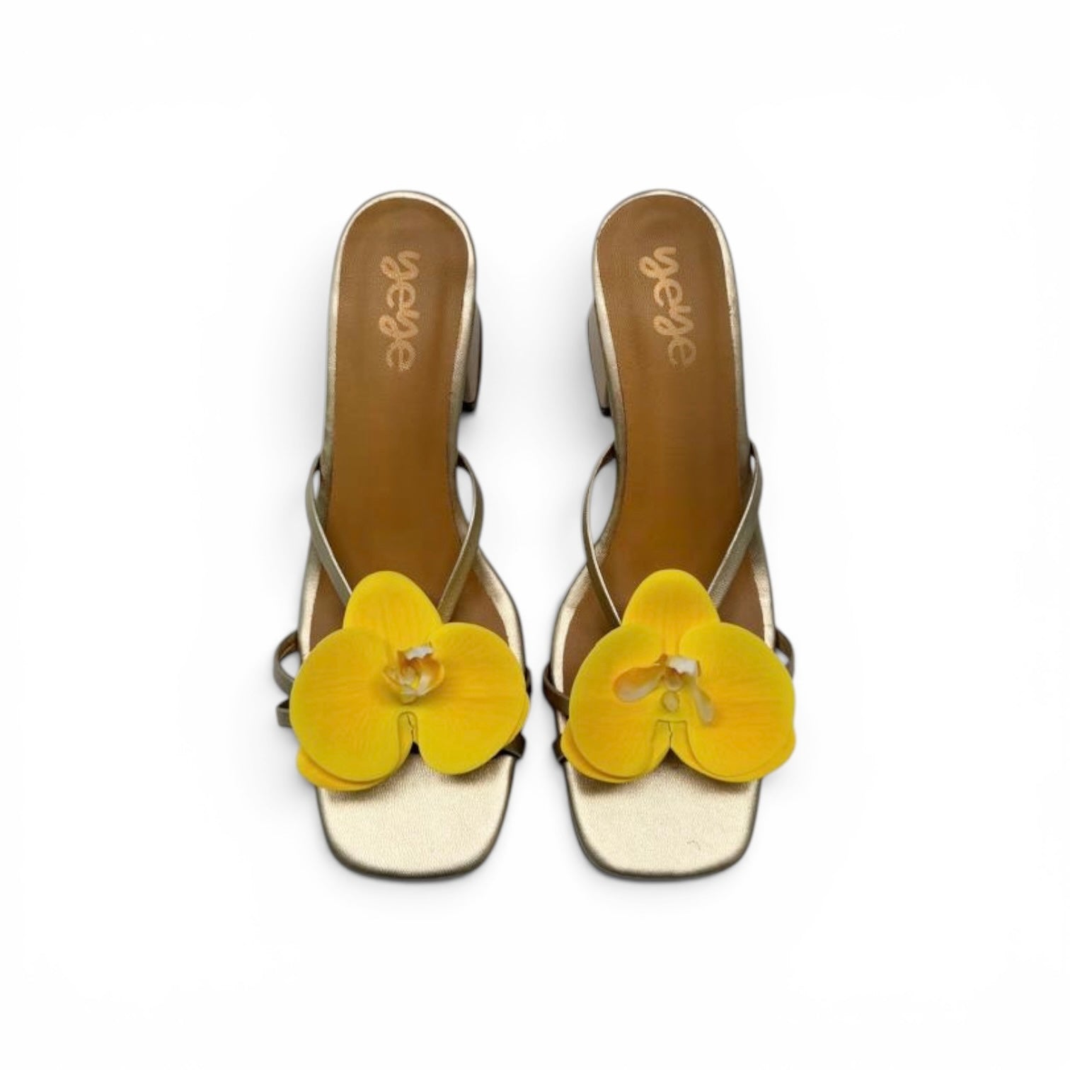 Yellow Orchid Heels