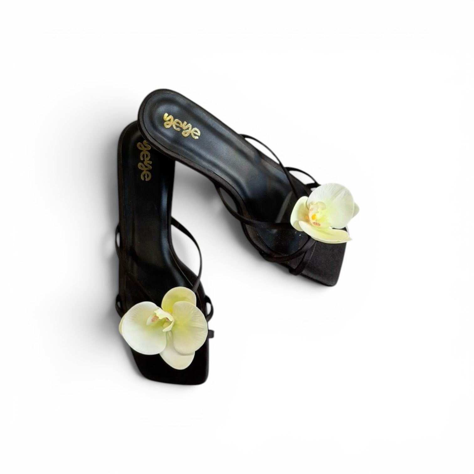 White Orchids Kitten Heel