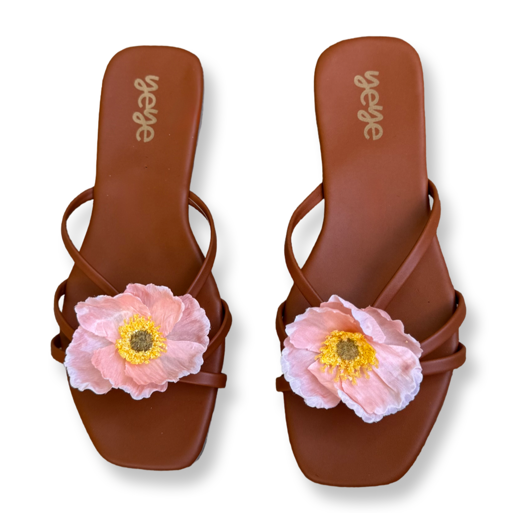 Coral Windflower Sandals
