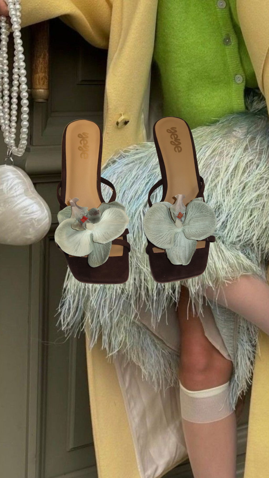 Mint Orchids Kitten Heel