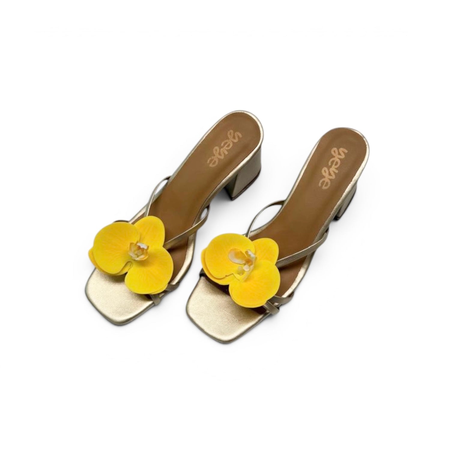 Yellow Orchid Heels