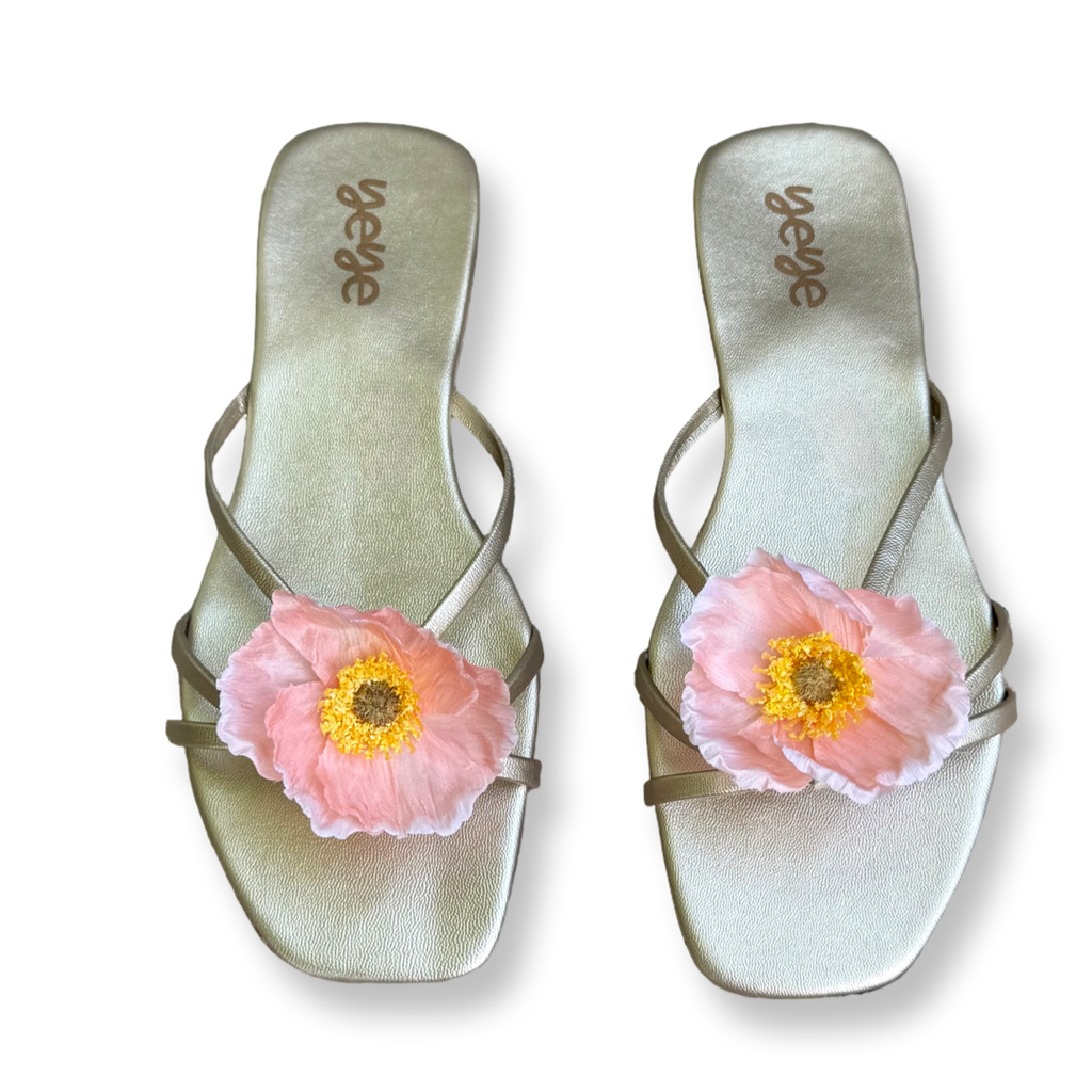 Coral Windflower Sandals