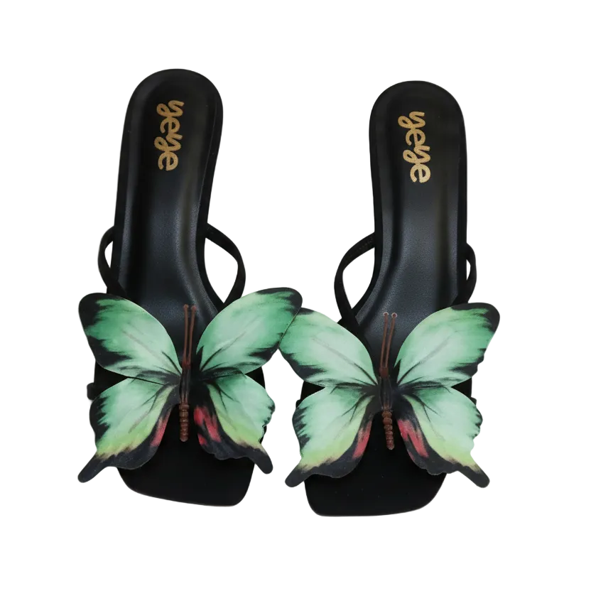 Foxy Green Kitten Heels