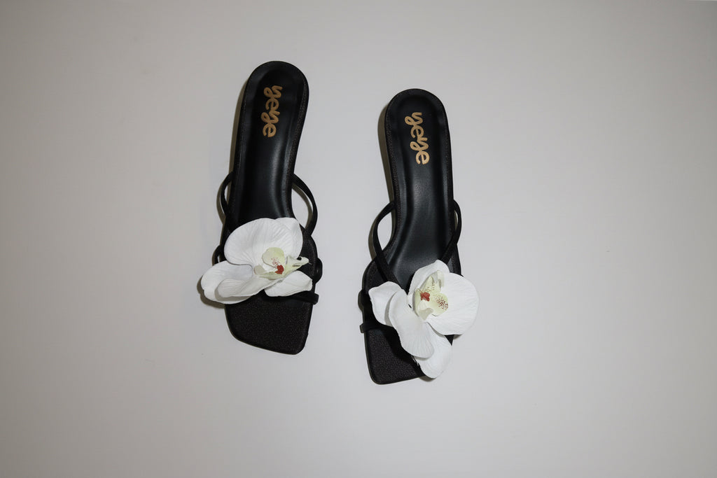 White Orchids Kitten Heel