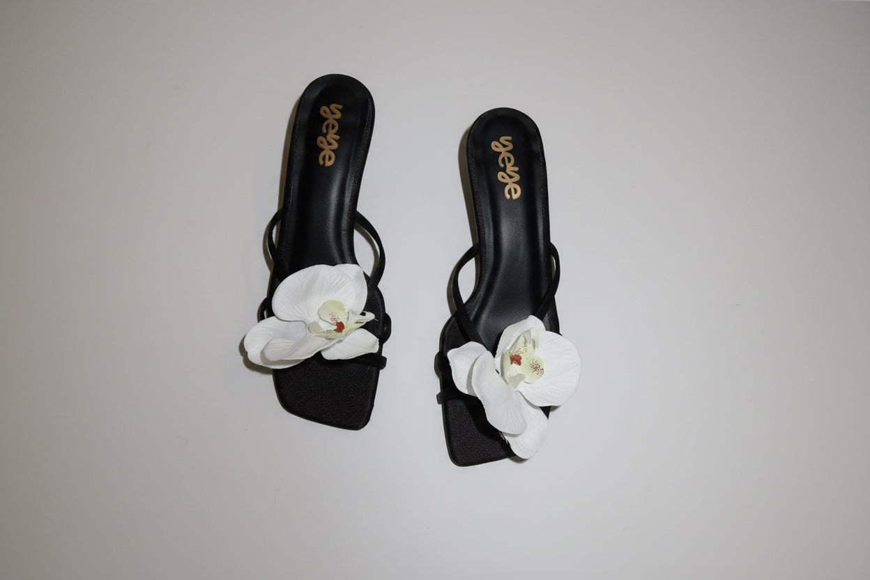 White Orchids Kitten Heel