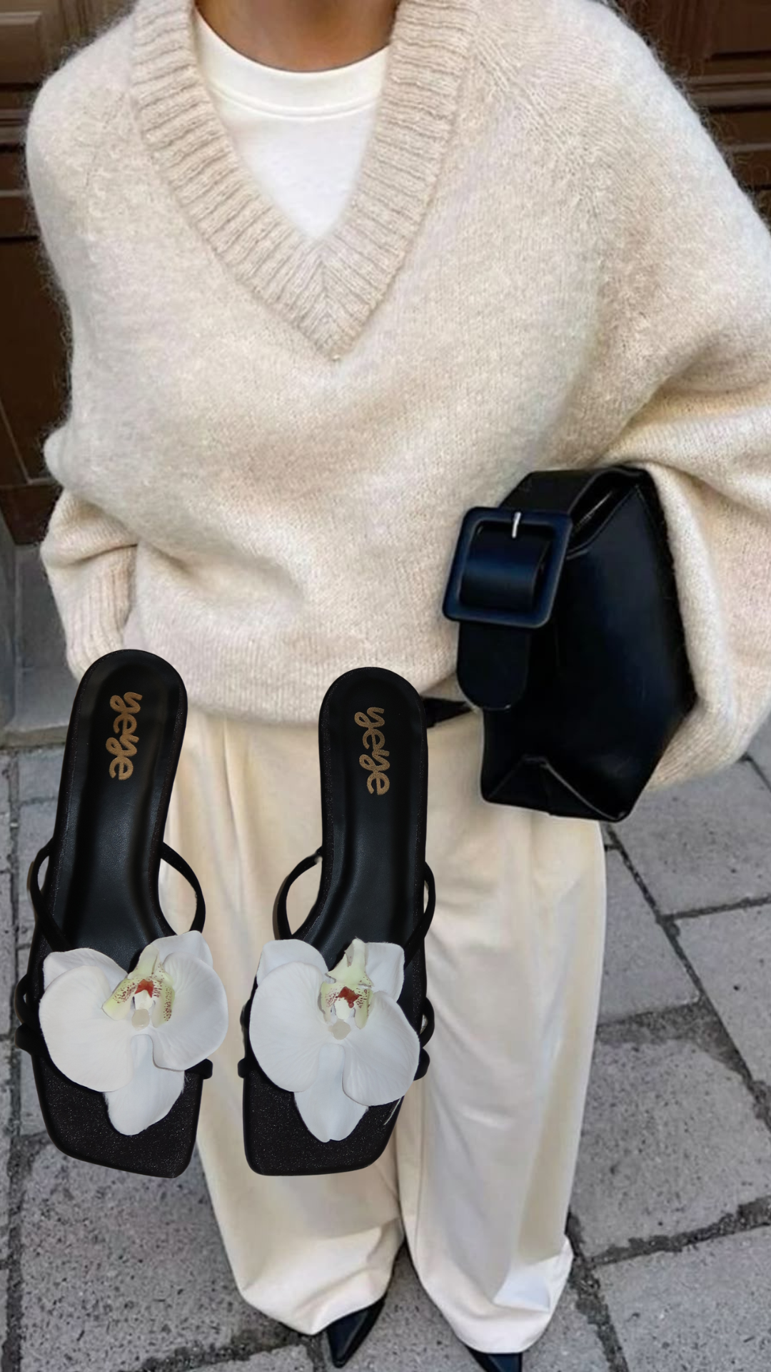 White Orchids Kitten Heel