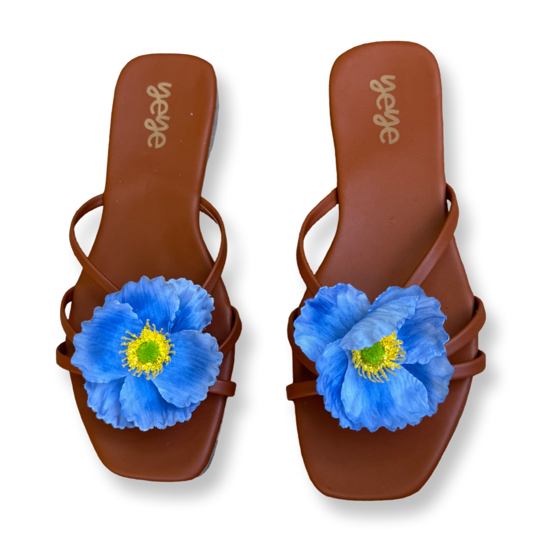 Blue Windflower Sandals
