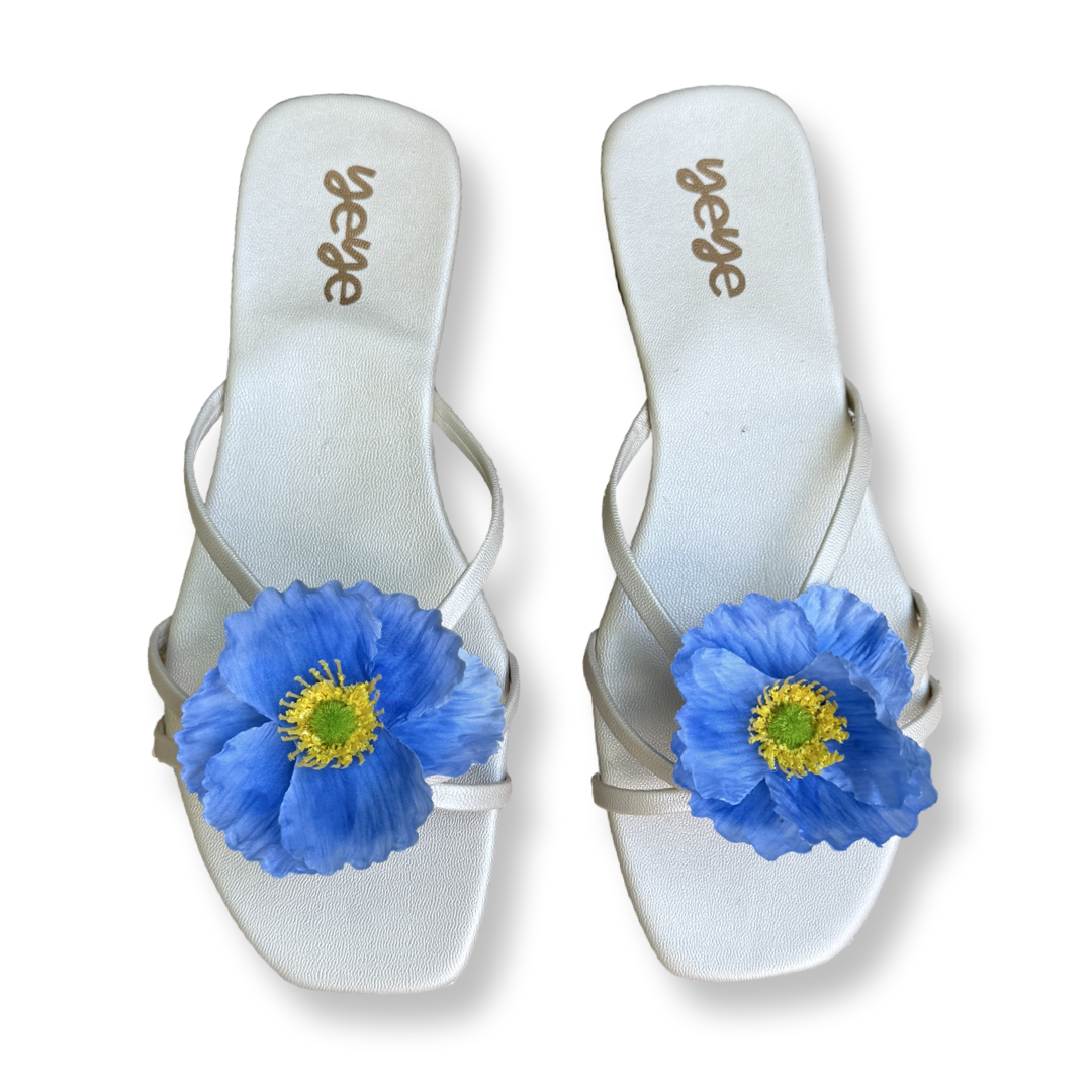 Blue Windflower Sandals