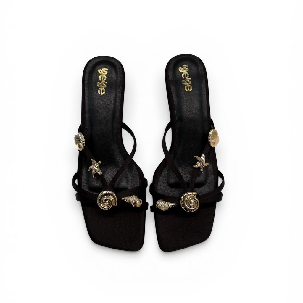 Noir marina kitten heels