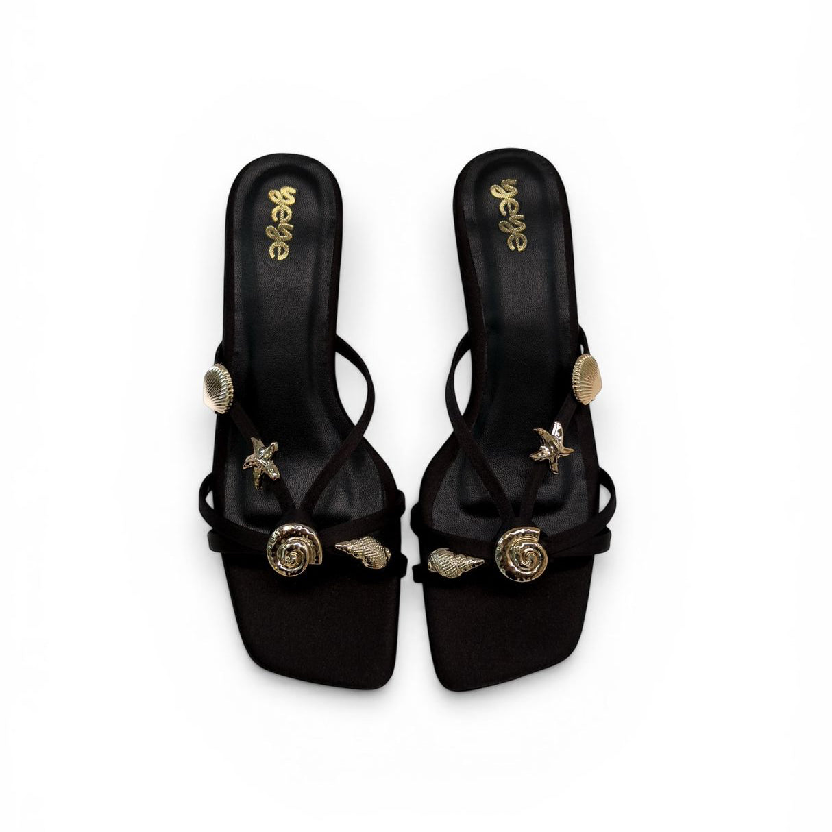 Noir marina kitten heels