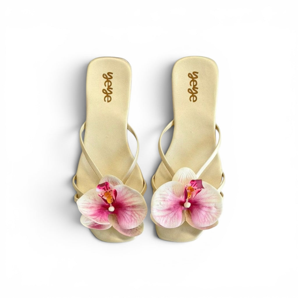 Subtle Pink  Orchids Sandals